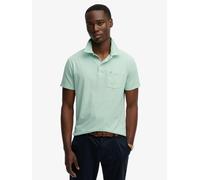 Superdry Classic Cotton Linen Short Sleeve Polo Shirt, Green, Size M, Men Green