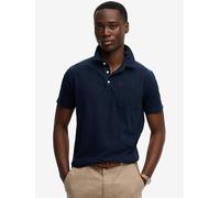 Superdry Classic Cotton Linen Short Sleeve Polo Top, Navy, Size 2Xl, Men Navy