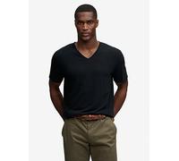 Superdry Classic Cotton Linen Vee Short Sleeve V Neck T-shirt Black M Men