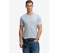 Superdry Classic Cotton Linen Vee Short Sleeve V Neck T-shirt Blue M Men