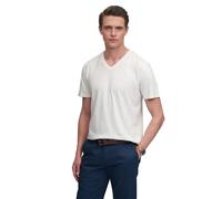 Superdry Classic Cotton Linen Vee Short Sleeve V Neck T-shirt White L Men