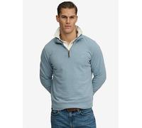 Superdry Classic Essential Henley 1/4 Zip Sweatshirt - Blue, Blue, Size L, Men Blue