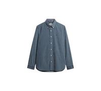 Superdry Classic Needle Cord Long Sleeve Shirt M Blue