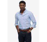 Superdry Classic Oxford Long Sleeve Shirt, Blue, Size S, Men Blue