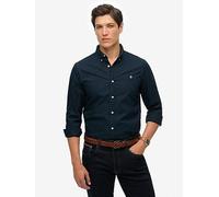 Superdry Classic Oxford Long Sleeve Shirt, Navy, Size 2Xl, Men Navy