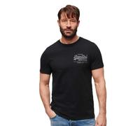 Superdry Men's Printed T-Shirt, Black Black Marl, XL
