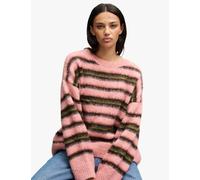 Superdry & Co Brushed Striped Relaxed Jumper Pink Mix