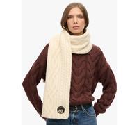 Superdry & Co Cable Knit Scarf with Wool Beige
