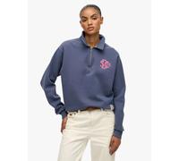 Superdry & Co Cotton Rich Collared Half Zip Sweatshirt Navy