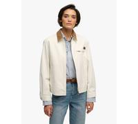 Superdry & Co Cotton Rich Twill Cord Collar Utility Jacket White