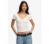 Superdry & Co Cotton Rich V-Neck Slim Fit Top White