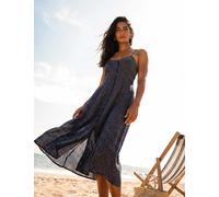 Superdry & Co Floral Scoop Neck Midi Slip Dress Navy