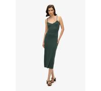 Superdry & Co Jersey V-Neck Cut Out Detail Midi Slip Dress Dark Green