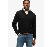Superdry & Co Men's Cotton Rich Half Zip Henley Sweatshirt - M - Black, Grey,Black