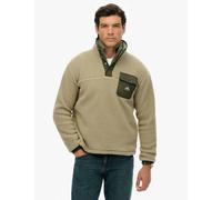 Superdry & Co Men's Fleece Half Popper Jumper - Beige, Beige