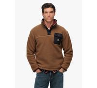Superdry & Co Men's Fleece Half Popper Jumper - XL - Brown, Brown