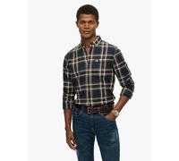 Superdry & Co Men's Regular Fit Pure Cotton Checked Flannel Shirt - Navy, Navy