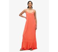 Superdry & Co Printed Scoop Neck Strappy Maxi Beach Dress Coral