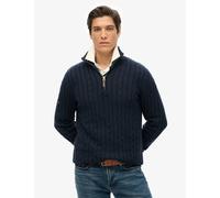 Superdry & Co Pure Cotton Cable Half Zip Jumper Navy