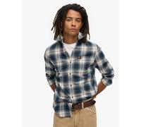 Superdry & Co Pure Cotton Check Flannel Shirt Navy
