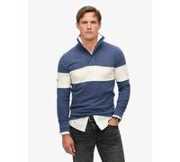 Superdry & Co Pure Cotton Colour Block Half Zip Sweatshirt Navy Mix
