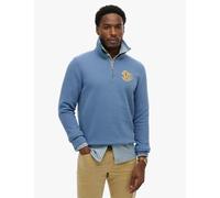 Superdry & Co Pure Cotton Funnel Neck Half Zip Sweatshirt Blue