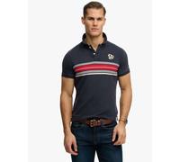 Superdry & Co Pure Cotton Jersey Striped Polo Shirt Navy Mix