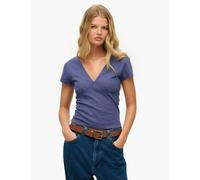 Superdry & Co Pure Cotton V-Neck Cap Sleeve Corset Top Navy