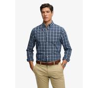 Superdry & Co Relaxed Fit Pure Cotton Checked Shirt Navy Mix