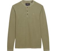 Superdry & Co Waffle Henley Long Sleeve Shirt, Light khaki, size S