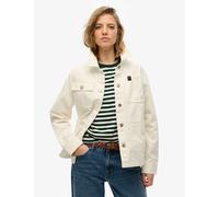 Superdry & Co Women's Pure Cotton Denim Relaxed Utility Jacket - 10 - White, White,Pink