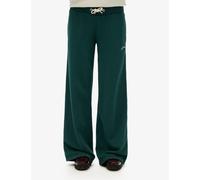 Superdry & Co Women's Pure Cotton Embroidered Logo Wide Leg Joggers - 16 - Green, Green