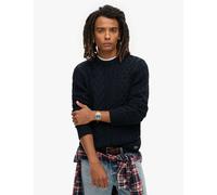 Superdry & Co Wool Blend Cable Crew Neck Jumper Navy