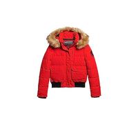 Superdry COAT EVEREST HOODED PUFFER BOMBER HIGH RISK RED 14 WOMENS, High Risk Red, UK 14