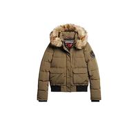 Superdry COAT EVEREST HOODED PUFFER BOMBER Military Olive 12 Women, Military Olive, UK 12