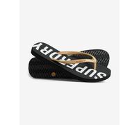 Superdry Code Core Sport Flip Flops Black White Women - M