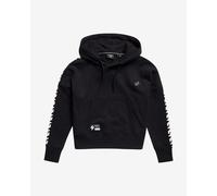 Superdry Code Logo Tape Crop Hoodie Black White Women - M