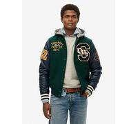 Superdry Collegiate Patchwork Bomber Jacket - Dark Green, Dark Green, Size Xl, Men Dark Green