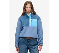 Superdry Colour Block Fleece Pull Over Jacket Blue L Woman