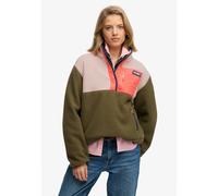 Superdry Colour Block Fleece Pull Over Jacket Green L Woman