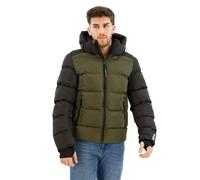 Superdry for man. M5011903A Quilted Hooded Jacket black, green (M), Casual, Nylon