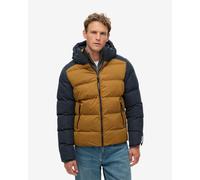 Superdry Colour Block Sport Puffer Jacket navy blue brown - M
