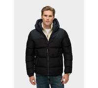 Superdry Colourblock Hooded Puffer Jacket Black - M