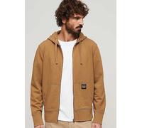Superdry Contrast Stitch Relaxed Zip Hoodie Brown