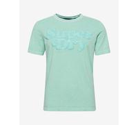 Superdry Cooper Classic 70s Short Sleeve T-Shirt Turquoise Blue Women - S