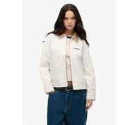 Superdry Cord Collar Ranch Jacket, White, Size 12, Women White