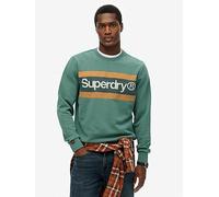 Superdry Core Logo Stripe Relaxed Fit Sweat, Green, Size Xl, Men Green