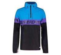 Superdry Core Retro Overhead Mac Jacket Light Hooded Anorak Cagoule Electric