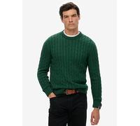 Superdry Cotton Cable Knitted Jumper, Green, Size Xl, Men Green