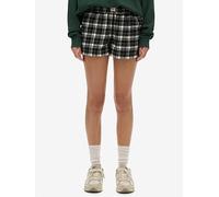 Superdry Cotton Check Elastic Shorts, Black, Size 8, Women Black
